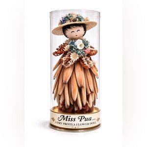 HAWAII Flower Doll “Miss Pua” Handmade